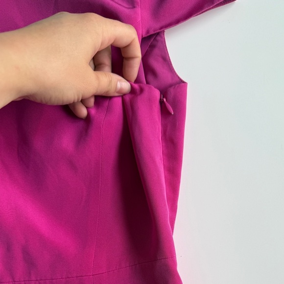 Tibi New York 100% Silk Pink Mini Dress Sz 4 Open Back Cocktail Party Barbie - Picture 2 of 11